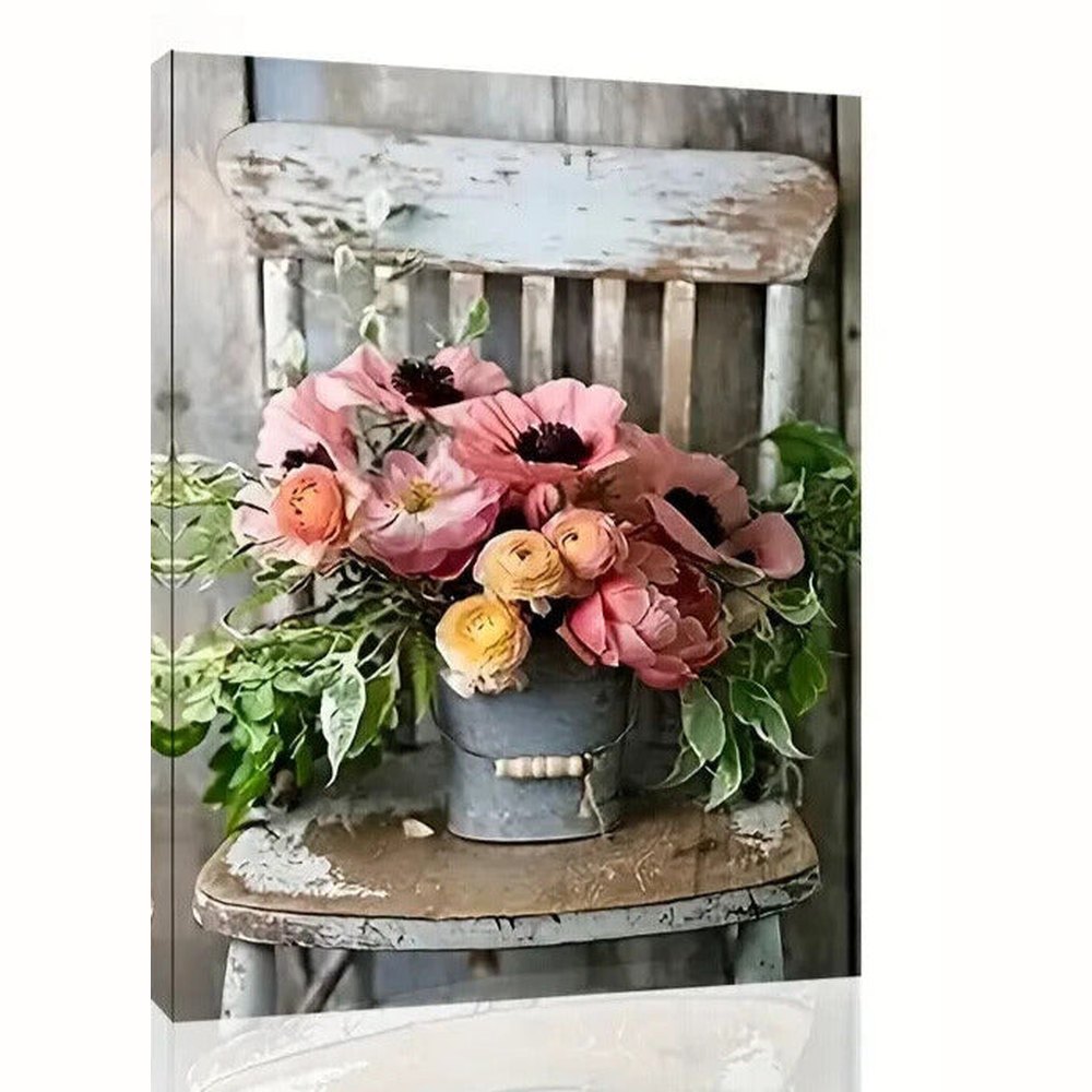 Exquisite Flowers Canvas Print Framed 11.8" x 15.7" Wall Art NEW! Home & Garden:Home Décor:Posters & Prints Style Your Walls